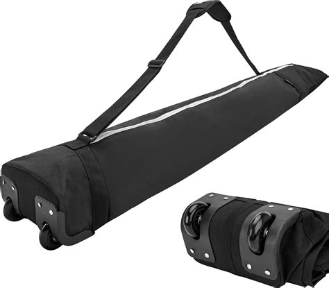 single ski bag with wheels.